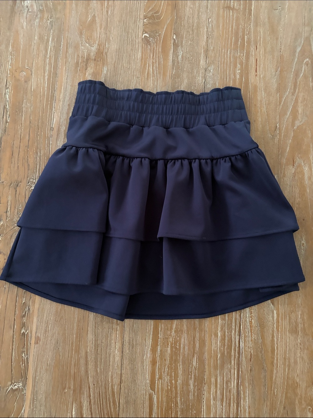 Addison Bay Navy Blue Tiered Mini Skirt